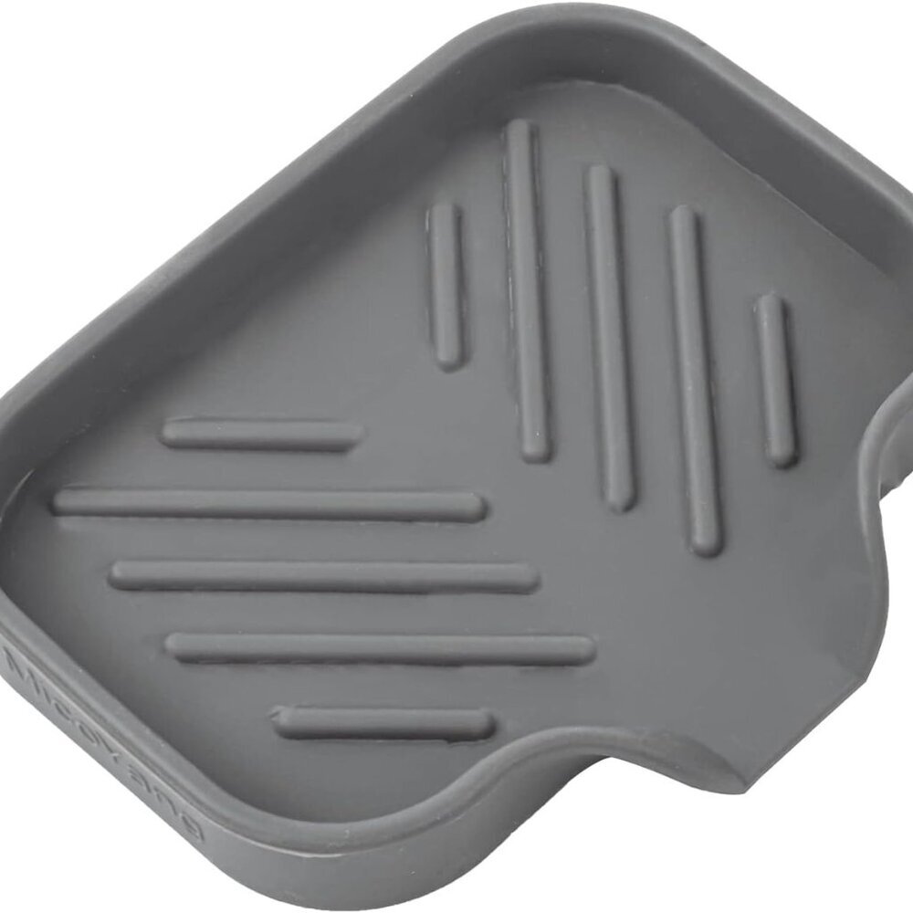 Silicone Bathroom Soap Dishes with Drain Spout-Bathroom and Kitchen Sink Organiz